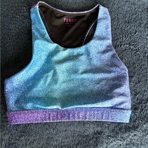 Terez kids sports bra size 7/8 in purple and blue